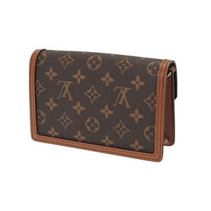 Louis Vuitton Brown Shoulder Portefeuille Bag Reverse Monogram Wallet Dauphine